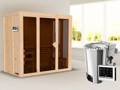 Karibu Sauna Irava 2 inkl. 3,6 kW Bioofen ext. Steuerung – Vorschau 1