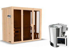 Karibu Sauna Irava 2 inkl. 3,6 kW Bioofen ext. Steuerung – Vorschau 2