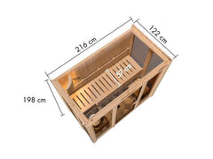Karibu Sauna Irava 2 inkl. 3,6 kW Bioofen ext. Steuerung – Vorschau 4