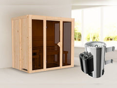 Karibu Sauna Irava 3 inkl. 3,6 kW Ofen integr. Steuerung – Vorschau 1