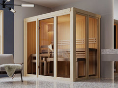 Karibu Sauna Irava 3 inkl. 3,6 kW Ofen integr. Steuerung – Vorschau 3