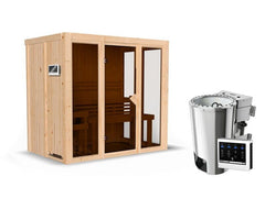Karibu Sauna Irava 3 inkl. 3,6 kW Bioofen ext. Steuerung – Vorschau 2