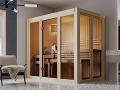 Karibu Sauna Irava 3 inkl. 3,6 kW Bioofen ext. Steuerung – Vorschau 3