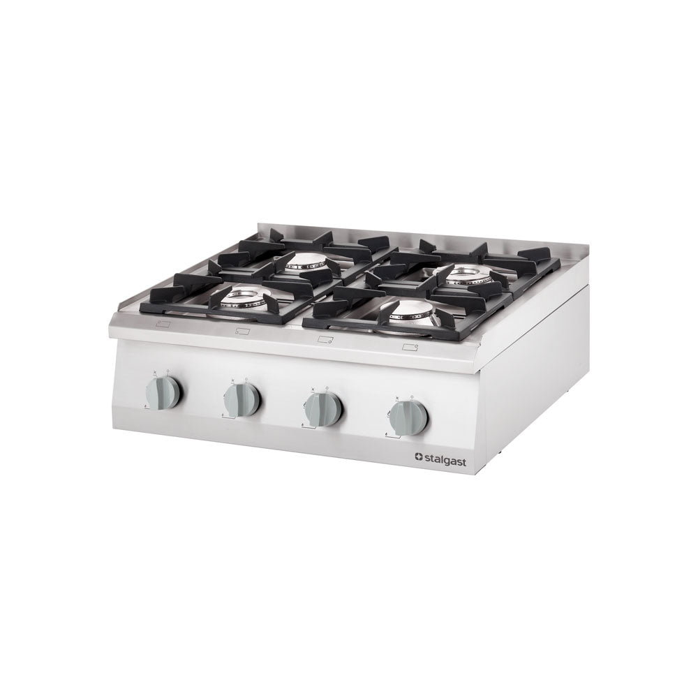 Stalgast gas hob with 4 burners (2x5+2x7) as a tabletop unit, series 7