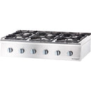Stalgast gas hob as a tabletop unit series 700 ND - G20, 6 burners (3.5+3x5+2x7)
