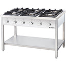 Stalgast gas cooker series 700, 6 burners (3.5+3x5+2x7), G20, 1200x700x850 mm (WxDxH), self-assembly