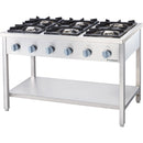 Stalgast gas cooker series 700, 6-burner (3.5+3x5+2x7), G30, 1200x700x850 mm (WxDxH), self-assembly