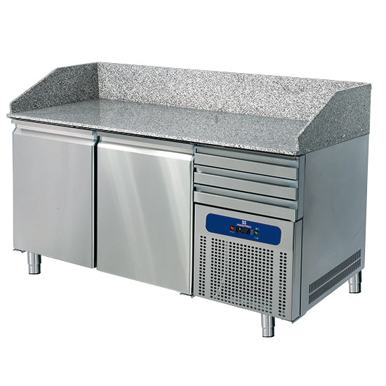 Virtus & Mastro Pizzatisch 1600 mm mit 2 Türen 600x400 mm, 3 Schubladen EN