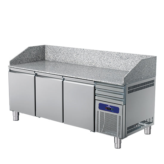 Virtus & Mastro Pizzatisch 2150 mm mit 3 Türen 600x400 mm, 3 Schubladen EN