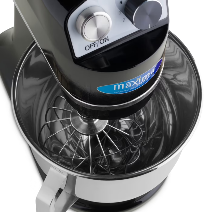 MAXIMA Gastro Planetenmischer - 7 l - Bis zu 2 kg Teig - Schwarz
