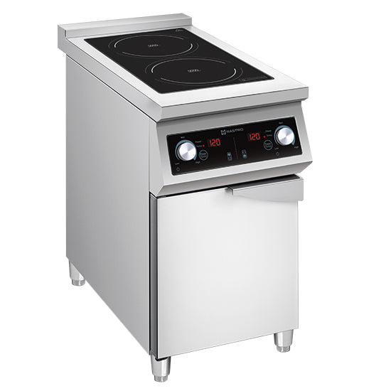 Piano cottura a induzione Virtus & Mastro 2 zone di cottura da 5,0 kW ciascuna su base con anta