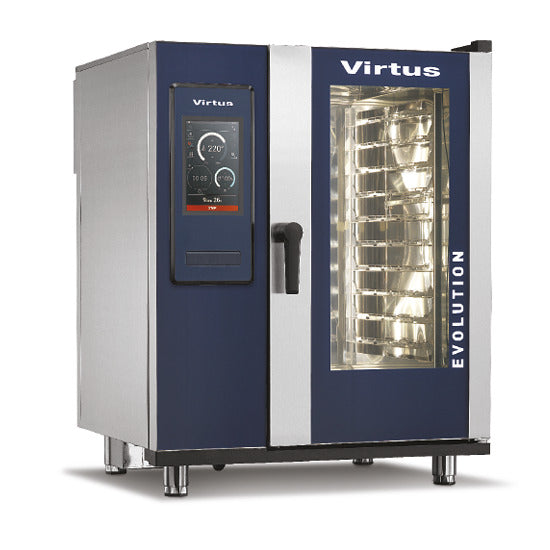 Virtus & Mastro Gas-Kombidämpfer mit Boiler und automatischem Reinigungssystem, 10x GN 1/1