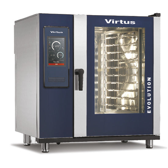 Virtus & Mastro electric combi steamer with boiler and automatic cleaning system, 10x GN 2/1