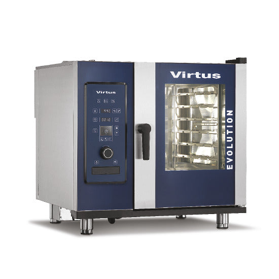 Virtus & Mastro electric convection oven with direct injection and automatic cleaning system, 6x GN 2/3