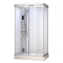 Mazur MUE-AR1280-1L WEISS Duschkabine mit Hydromassage und Dampfsauna 120 x 80 x 217 cm