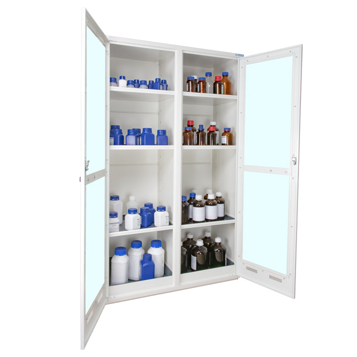Ecosafe safety cabinet - Tall, 2 glass doors - 2 interior compartments