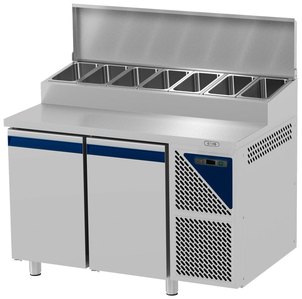 AfG Berlin Dpti-2s Pizzakühltisch Mit Eingelassener Vitrine