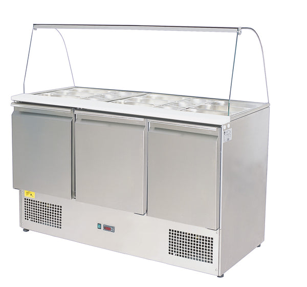 AfG Berlin Sa140-g Saladette, Umluft, 3 Türen, Glasaufbau