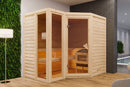 Karibu Design Sauna "Sauna Alisa" 4 Personen 9 kW Bio-Kombi Ofen + Steuergerät HUUM WIFI