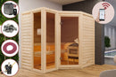 Karibu Design Sauna "Sauna Alisa" 4 Personen 9 kW Bio-Kombi Ofen + Steuergerät HUUM WIFI
