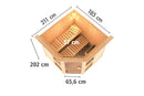 Karibu Design Sauna "Sauna Marla 3" 4 Personen 9 kW Bio-Kombi Ofen + Steuergerät HUUM WIFI