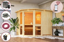 Karibu Design Sauna "Sauna Marla 4" 5 Personen 9 kW Bio-Kombi Ofen + Steuergerät HUUM WIFI