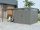 StarLine Metall Gerätehaus Modell Style 7,56 m² Spar-Set-1 Alu Grau