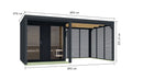Karibu Gartensauna "Saunahaus Ares 2 mit 2,70 m Anbaudach" 5 Personen
