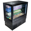 Virtus & Mastro refrigerated display case with 3 shelves, fan-assisted operation, +3°/+5°C, W=1200 mm - self-service version - RAL9005