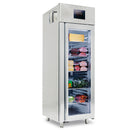Réfrigérateur Virtus & Mastro 700 litres en acier inoxydable, GN 2/1 avec porte vitrée, -2°C/+8°C, isolation 85 mm - Wi-Fi