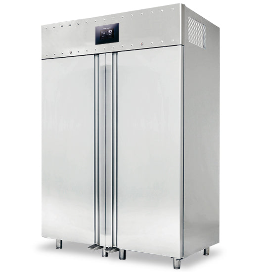 Virtus & Mastro Tiefkühlschrank 1400 Liter aus Edelstahl GN 2/1, -10°/-22°C, 85 mm Isolierung - WiFi