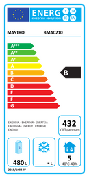 Réfrigérateur Virtus & Mastro 700 litres en acier inoxydable, GN 2/1, -2°C/+8°C