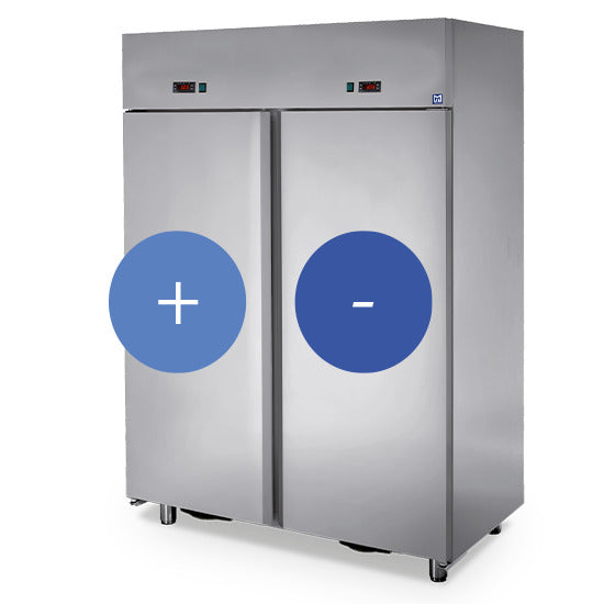 Virtus & Mastro Kühlschrank 600+600 Liter aus Edelstahl mit 2 Temperaturbereichen, 0°/+10°C -18°/-22°C DOMSYSTEM