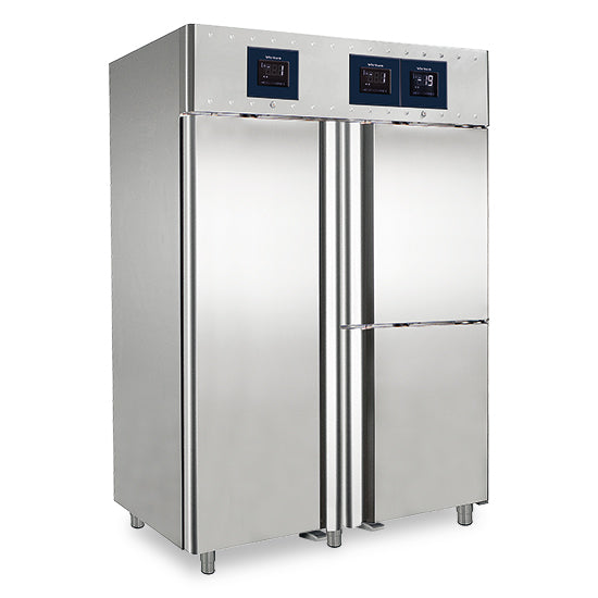 Virtus & Mastro Kühlschrank 700+350+350 Liter aus Edelstahl mit 3 Temperaturbereichen GN 2/1 - WiFi