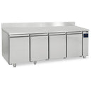 Virtus & Mastro 4-door refrigerated counter GN 1/1 for central refrigeration with raised edge, -2°/+8°C - WiFi