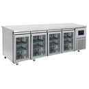 Comptoir réfrigéré à double porte Virtus & Mastro, 4+4 portes vitrées GN 1/1 des deux côtés, -2°C/+8°C - Wi-Fi