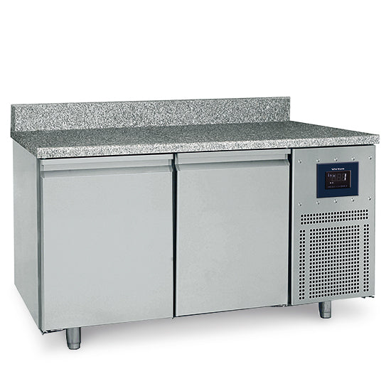 Virtus & Mastro Bäckereikühltisch 2-türig 600x400 mm, Granitarbeitsplatte mit Aufkantung, -2°/+8°C - WiFi