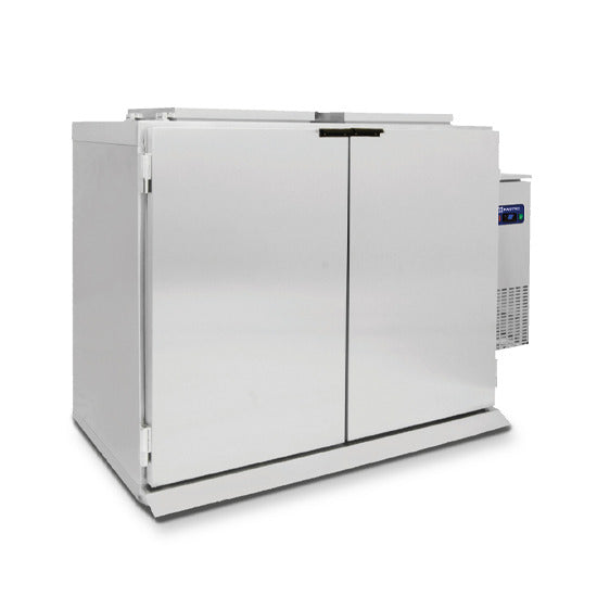 Virtus & Mastro wet waste cooler for 2x 120/240 liter waste bins, with compressor on the right and winter kit