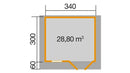 Weka Gartenhaus Blumberg 109, 340x300, Naturbelassen