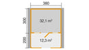 Weka Gartenhaus Blumberg 110, 380x500, Naturbelassen