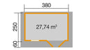 Weka Gartenhaus Blumberg 111, 380x250, Naturbelassen