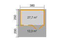 Weka Gartenhaus Blumberg 111, 380x450, Naturbelassen