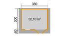 Weka Gartenhaus Blumberg 111, 380x300, Naturbelassen