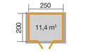 Weka Gartenhaus Blumberg 112, 250x200, Naturbelassen