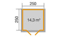 Weka Gartenhaus Blumberg 112, 250x250, Naturbelassen