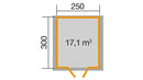Weka Gartenhaus Blumberg 112, 250x300, Naturbelassen