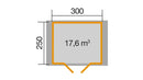 Weka Gartenhaus Blumberg 112, 300x250, Naturbelassen