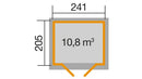 Weka Gartenhaus Blackmount 122, 241x205, Anthrazit