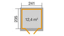 Weka Gartenhaus Blackmount 122, 241x235, Schwedenrot