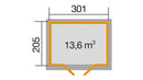 Weka Gartenhaus Blackmount 122, 301x205, Anthrazit